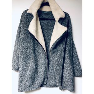 Primark Gray Fuzzy Shacket (Size small)